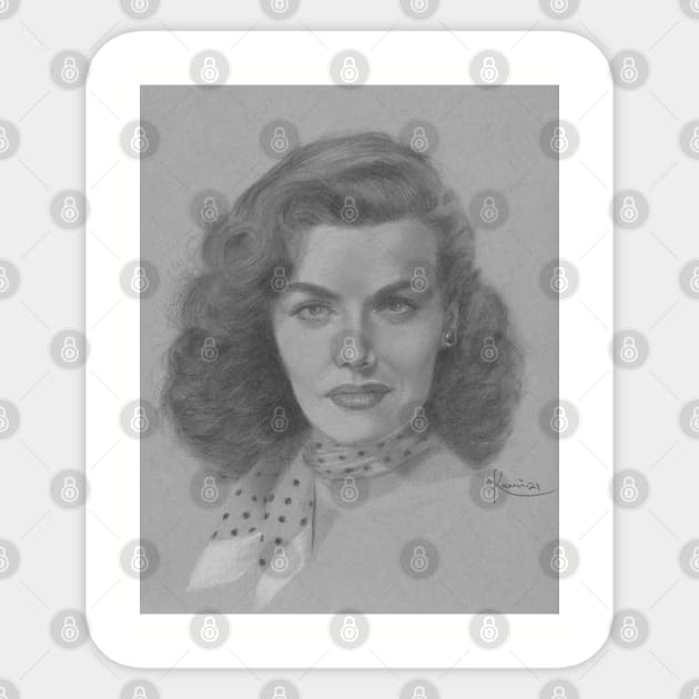 Jane Russell Sticker by jkarenart